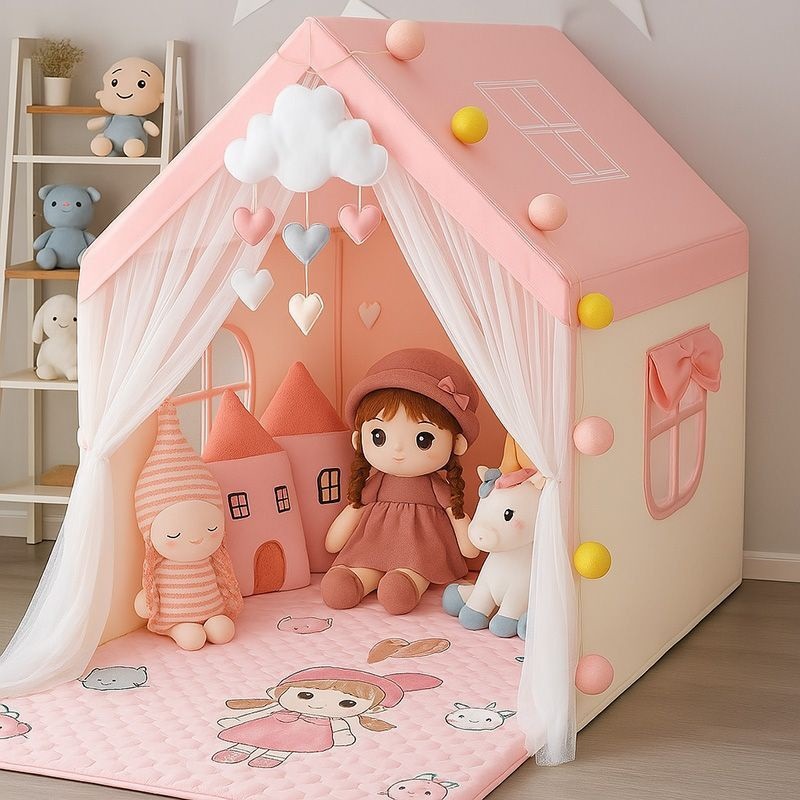 Tent Children's Indoor Princess Girl Toy Cartoon Small House Dream Castle Pretend Play Toy Household Internet Celebrity