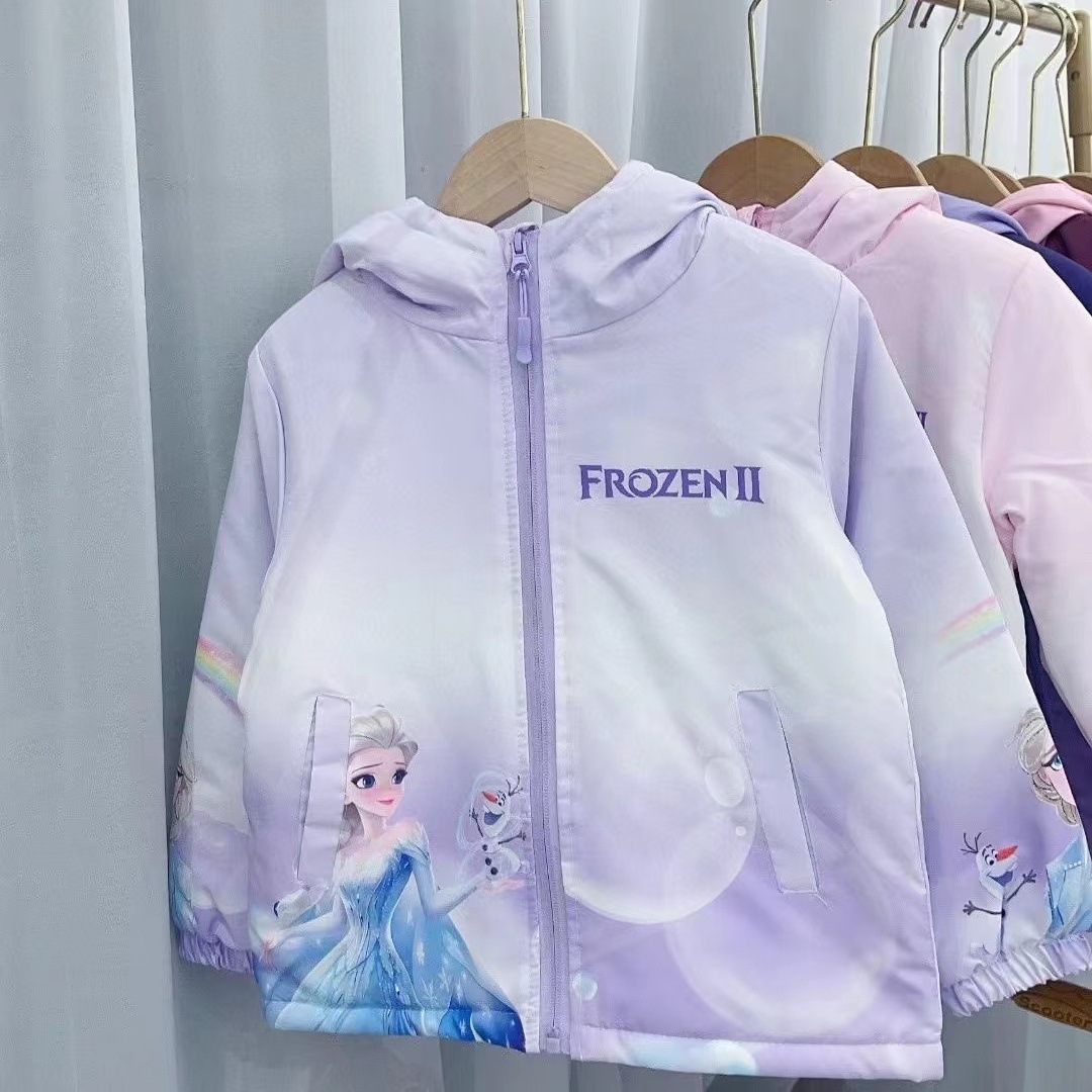 Princess Aisha Thickened Windbreaker Winter Clothes Girls' Coat Children's Children's Clothing Western Style Windproof fleece-lined Clothes