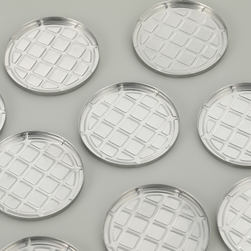 Round Multi-Grids Metal Tray, Eye Shadow and Blush Packaging Storage Tray, Silver Cosmetics Organizer Tray, Beauty Tools