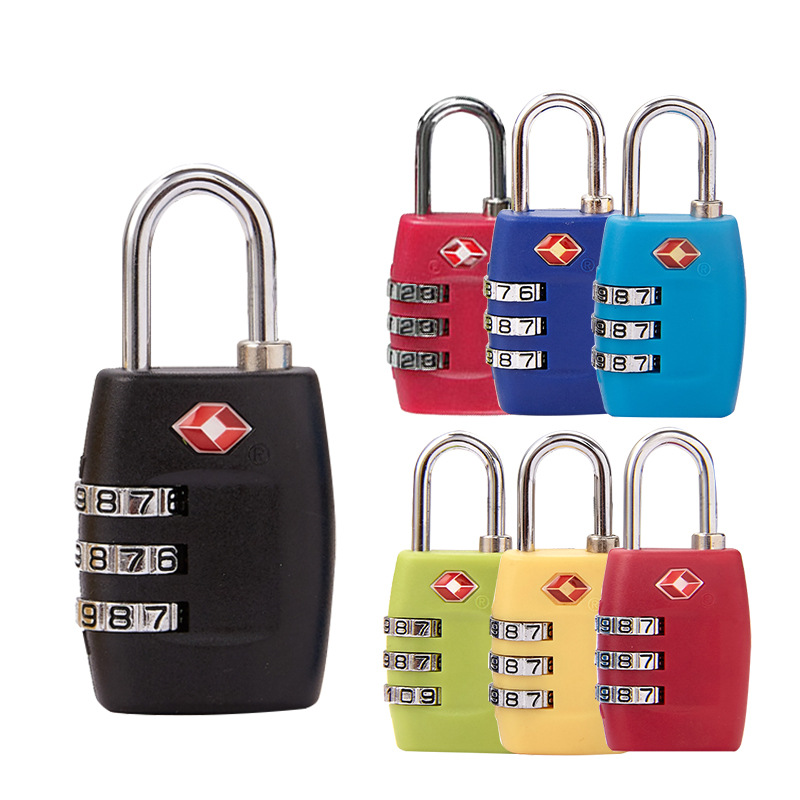 TSA customs lock luggage lock tsa335 travel abroad luggage zipper lock plastic TSA customs password lock