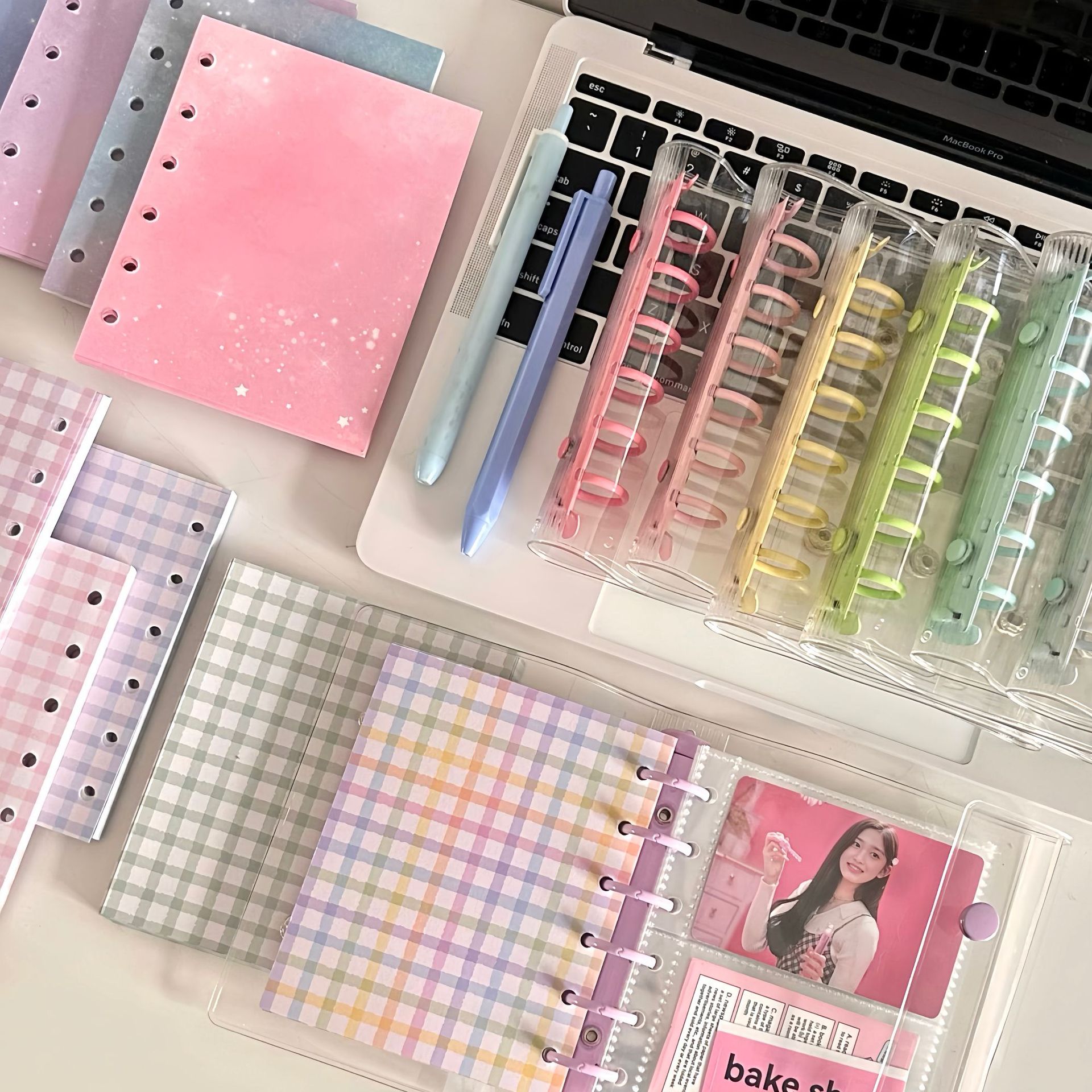 A7 Double Buckle Transparent PVC Soft Case Color Clip Loose-leaf Goo Card Book Book Book Book of Album Sticker Storage Book