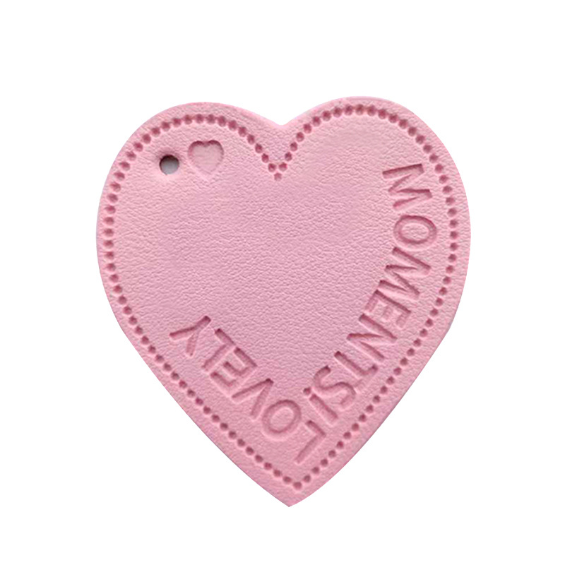 Large Quantity Special Price Pu Leather Peach Heart Heart Heart-Shaped Tag Bag Keychain Pendant DIY Jewelry Oil Edge Plus