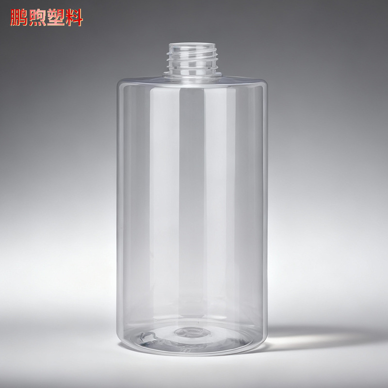 Customized 1000ml Transparent Pet Plastic Dispensing Bottle Flat Shoulder Press-Type Shampoo Bottle Care Plastic Bottle Factory