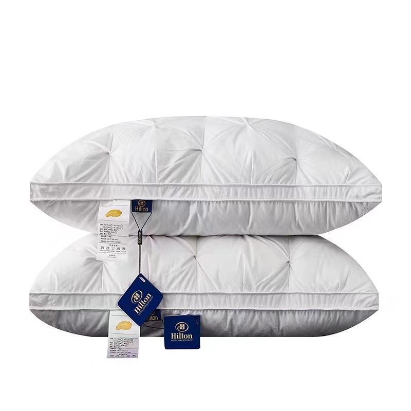 Hotel All-Cotton down Pillow, White Goose down Pillow Core, Single Pillow, Pair for Home Use, Wholesale, Same Style as Hotel