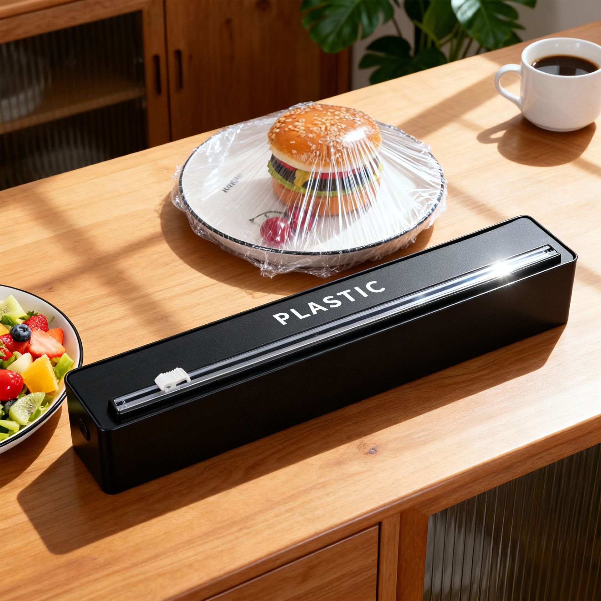 501 Cling Film Cutter Magnetic Suction Type Household Kitchen Sliding Knife Fruit Baking Paper Tin Foil Cutting Knife Storage Box