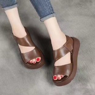 35--43 Cross-border Large Size Thick-soled Sandals Summer New Casual All-match Retro Women's Sandals Outer Wear Fashion Sandals