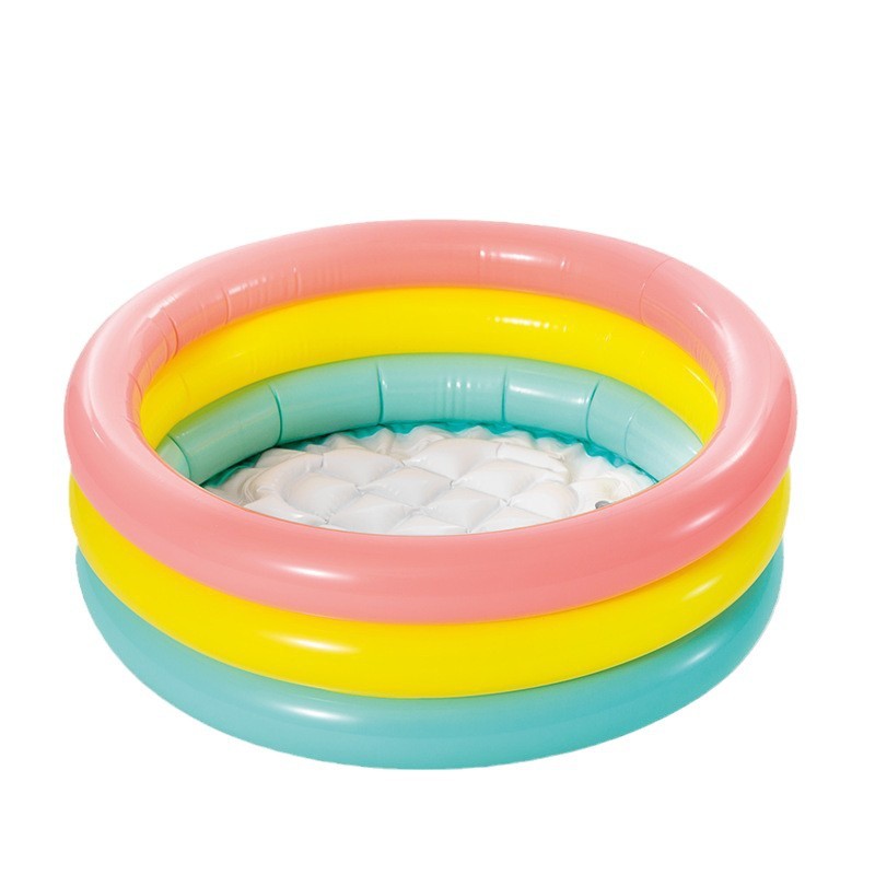 Intex58924 Baby Swimming Pool for Home Use, Inflatable Swimming Pool for Children and Babies, Bathing and Splashing Pool, Thickened Rainbow Design