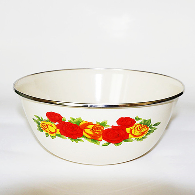 Thickened Mixing Bowls with Lids, Multi-Color Specifications, Fresh-Keeping Bowl Set, Enamel Material, Suitable for Gifting to Colleagues