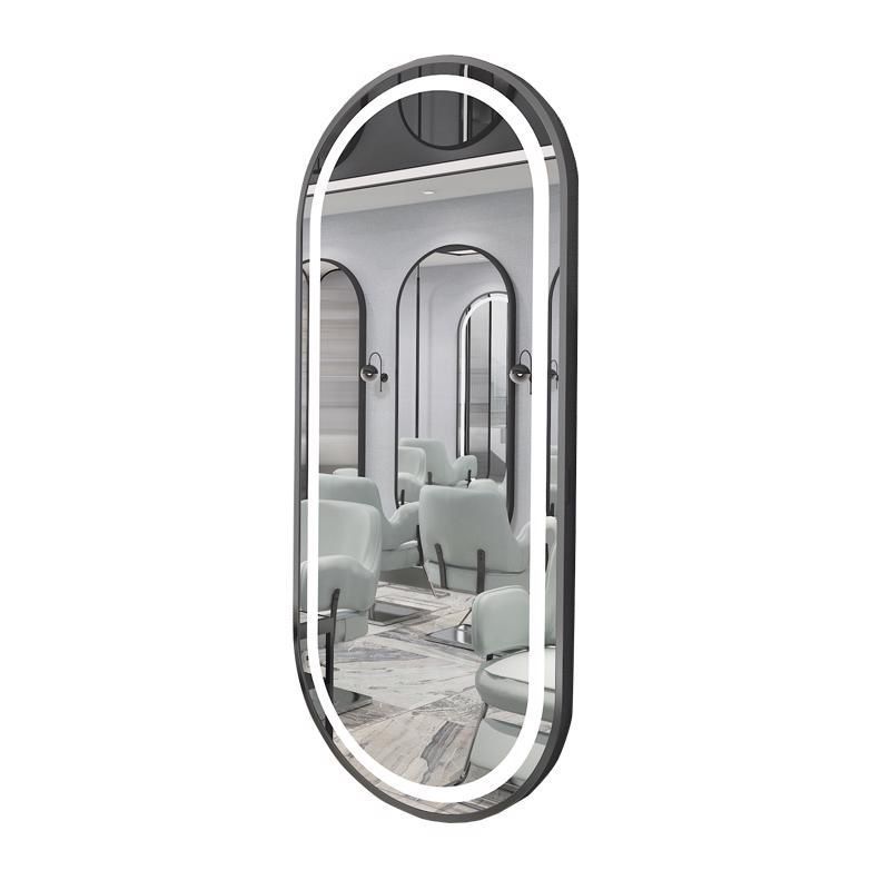 Barber Shop Trendy Mirror Wall-Mounted Hairdressing Mirror Single-Sided with Light Mirror Wall-Mounted Salon Led Mirror Special Smart