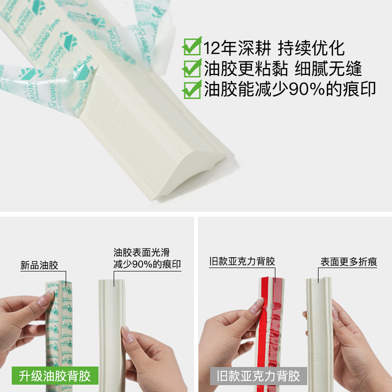 Newly Upgraded Oil Glue Nbr Self-Adhesive Concave Corner Line Bendable Wall Corner Decorative Line Home Decoration Ceiling Concave Corner Edge Strip