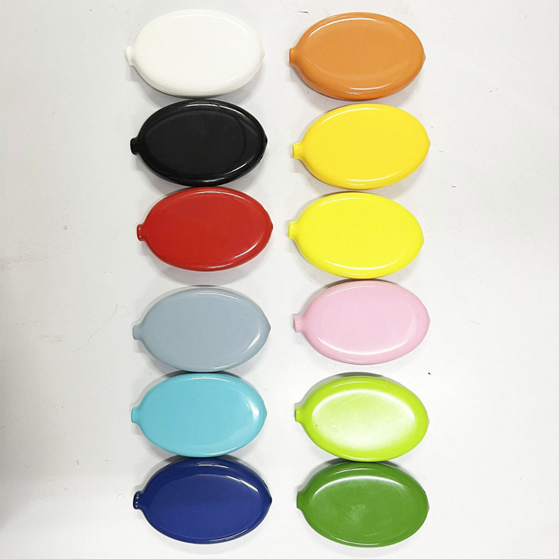 Customized Environmentally Friendly Soft Plastic Oval Portable Coin Bag Pvc Material Silicone Coin Purse with Printable Logo