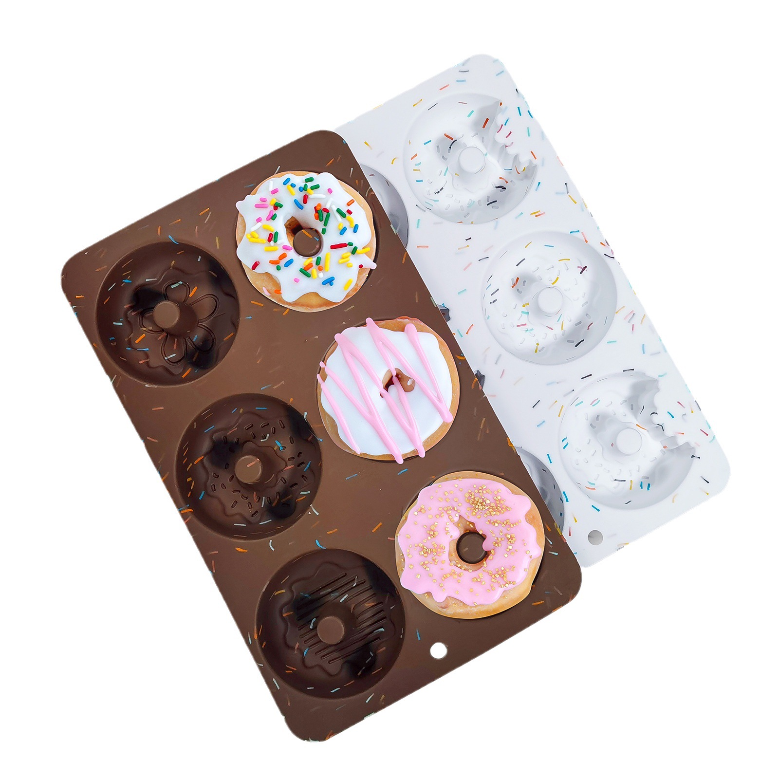 6 Hole Silicone Donut Mold Creative Candy Color Jelly Mousse Chocolate Mold Food Grade Cake Mold