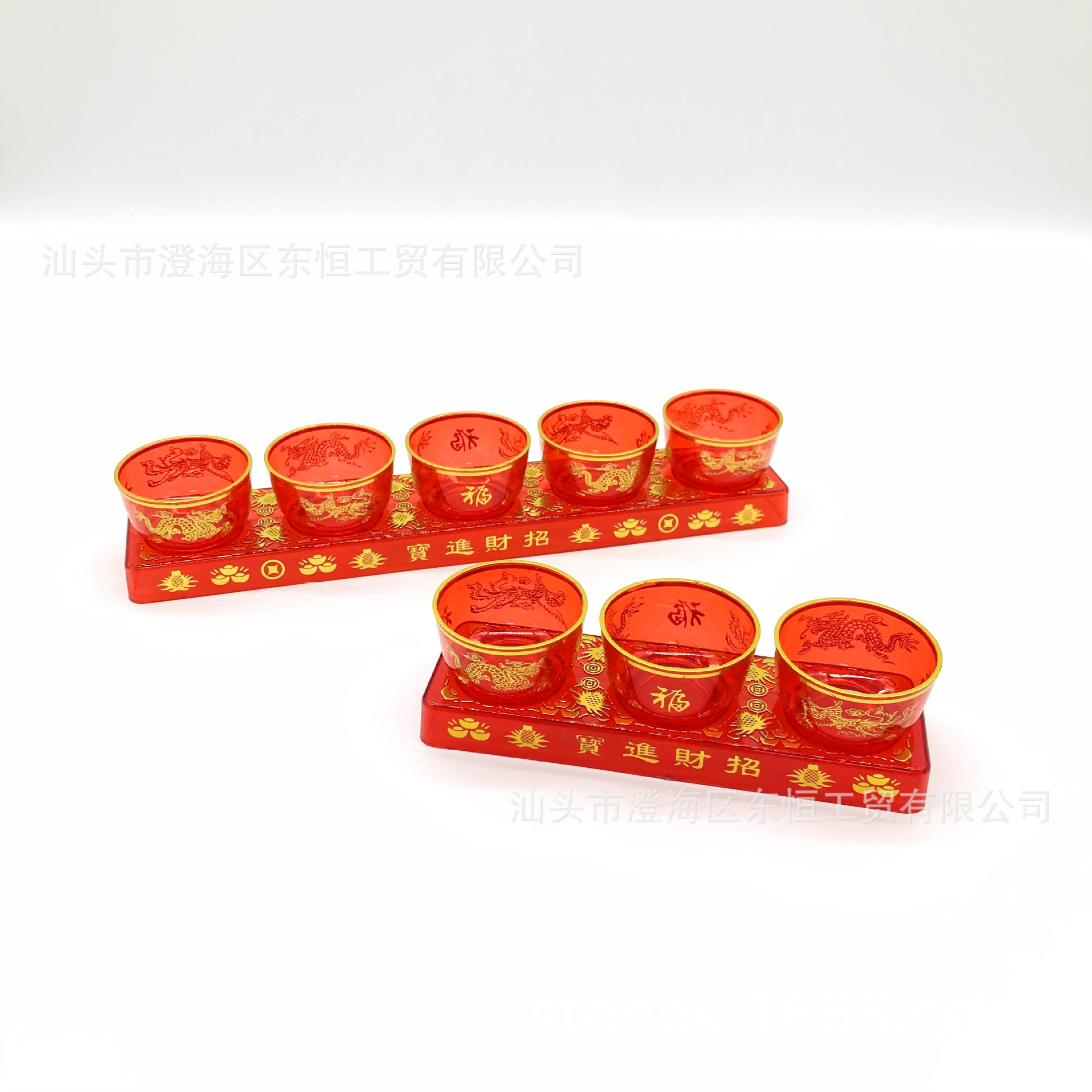 Longfeng Sanlian Red Set Cup Buddha Front Ornaments Buddha Supplies Source Factory Direct Approval Dongheng DH-2101