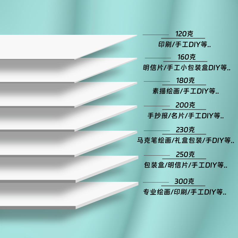 Guding One Sheet of Dutch White Cardstock 8K 250g Thick Hard White Paper 4K Drawing Art Special White Card Wholesale Fy