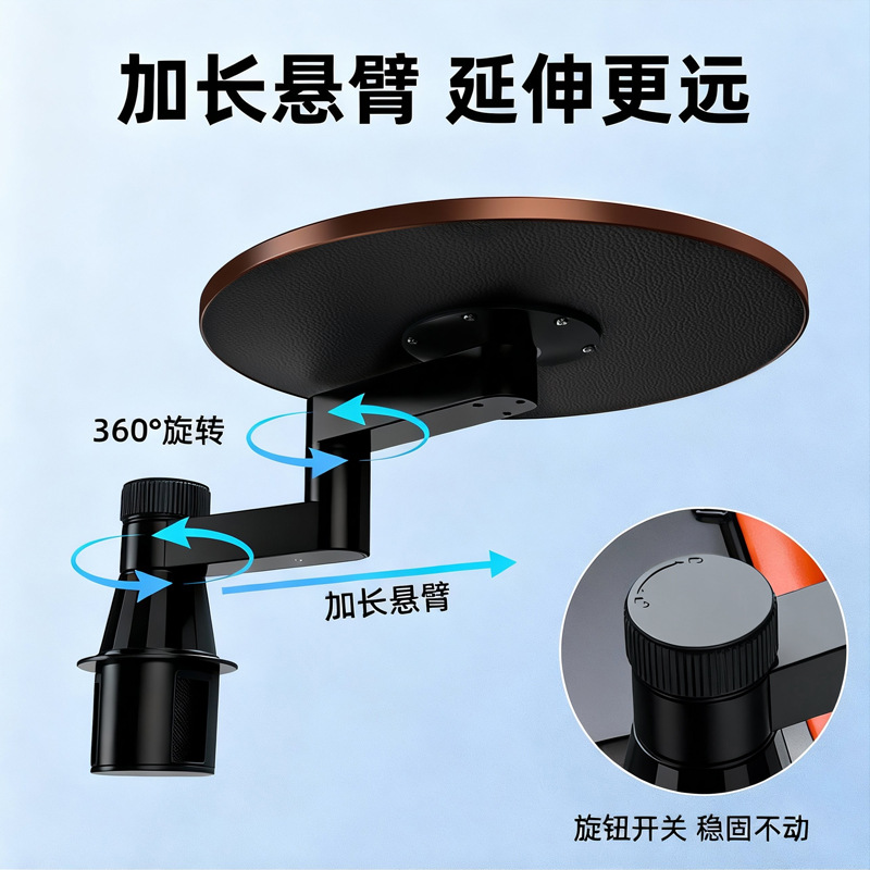 Wholesale Multifunctional Floating Small Table for Front Seats in Car, 360-Degree Rotating Main and Passenger Cup Holder Tray for Drinking Tea