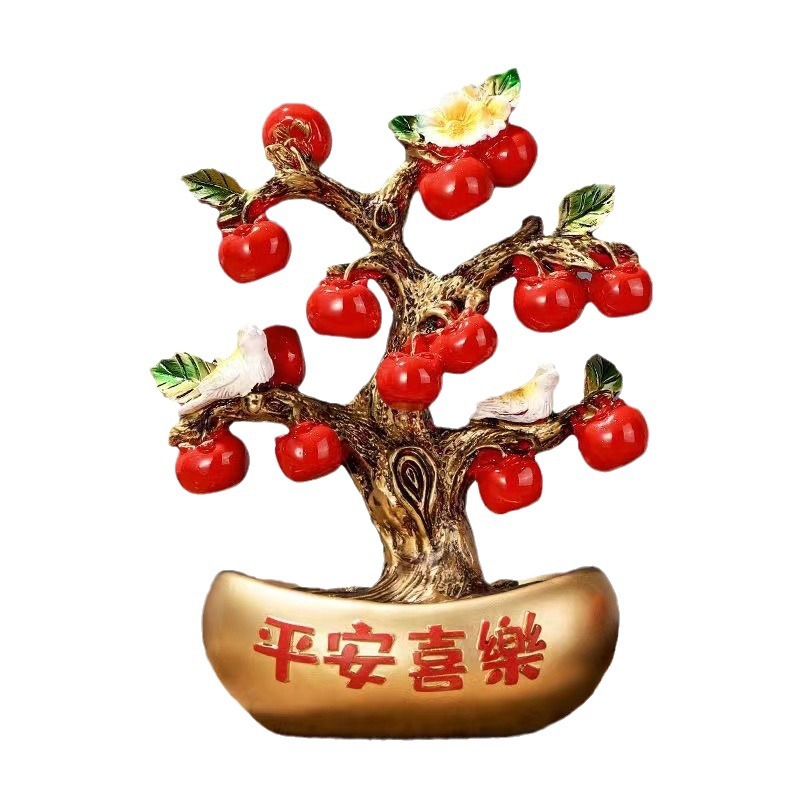 Fortune-making ingot peace joy apple tree ornaments living room porch TV wine cabinet decorations housewarming new house gifts