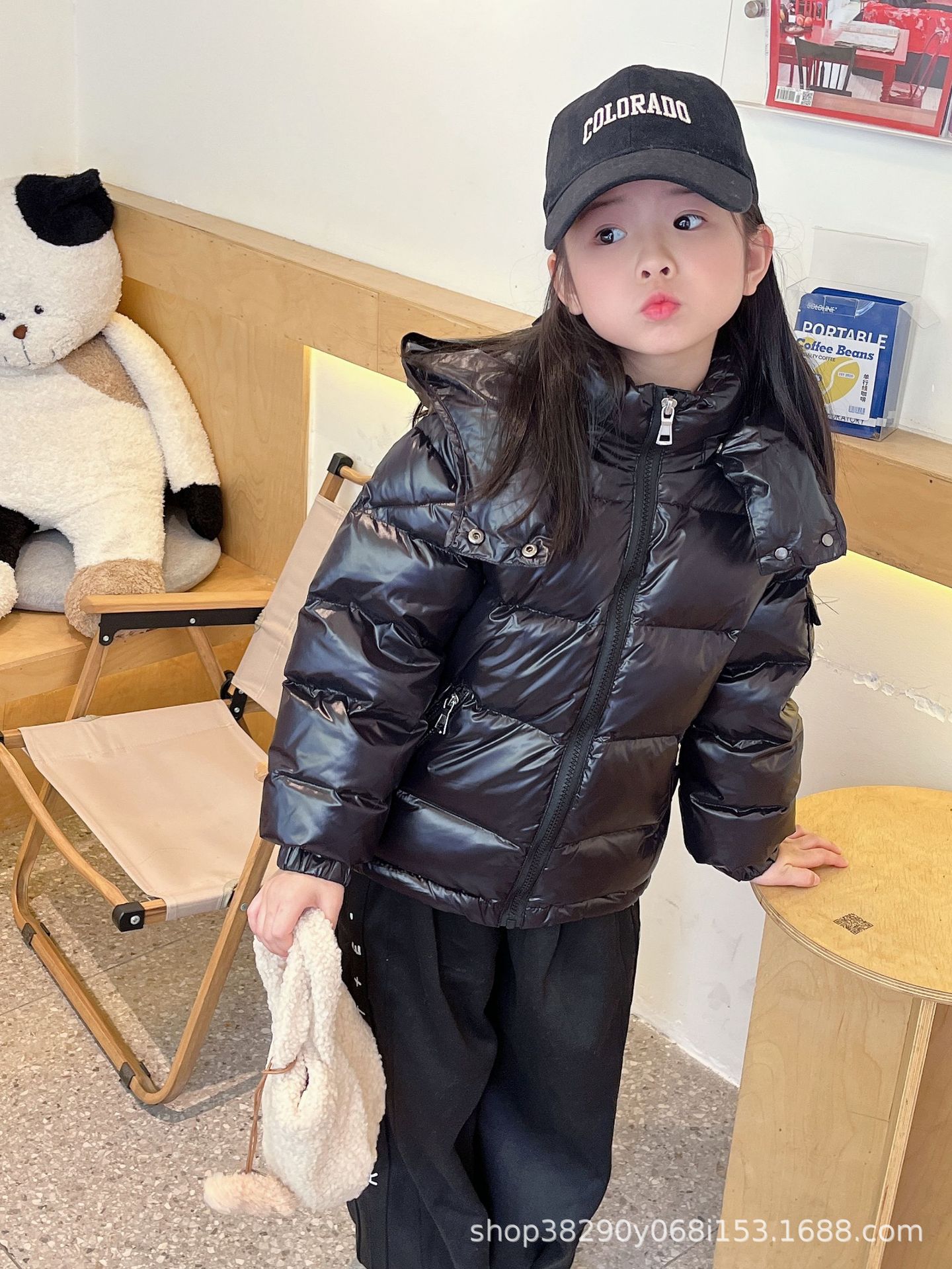 Children's down Jacket Korean Version for Boys and Girls, Thickened with Detachable Hood, Warm Winter Coat for Toddlers and Kids