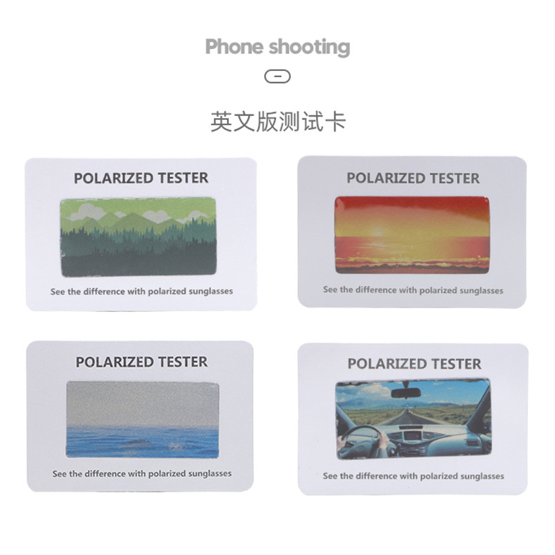 New Polarized Test Card Polarized Sunglasses Inspection Card Sunglasses Accessories Color Pattern Card Wholesale