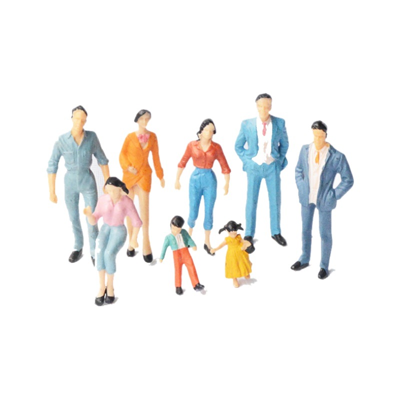 Color character model miniature landscape figurine color mini simulation figurine building sand table scene decoration material