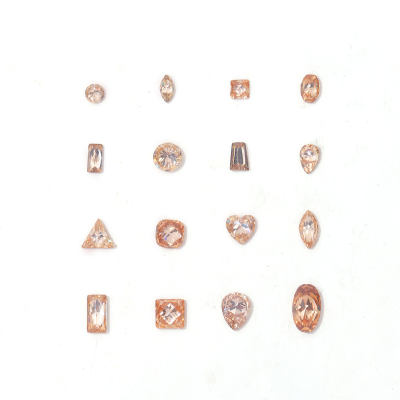 Boutique champagne zircon nail drill flash mini small size flat bottom drill mixed horse eye nail jewelry wholesale