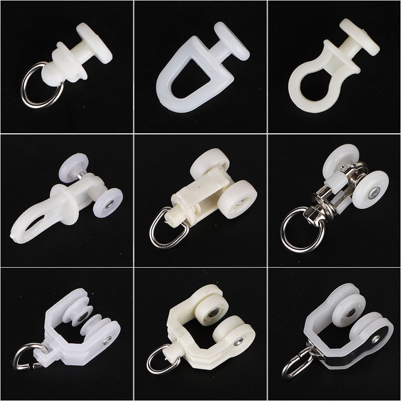 Curtain Track Pulley Roller Old-fashioned Straight Rail Curved Rail Rail Hook Accessories Accessories Ring Buckle Slide Rail Walking Wheel Universal