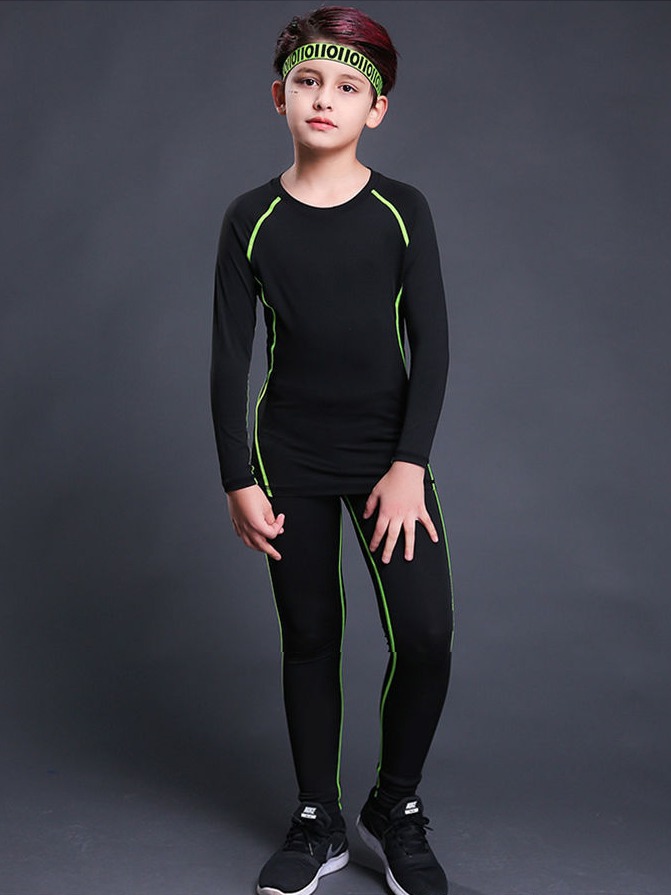 Children's sports tights men's suit autumn and winter basketball football training clothes quick-drying base warm fitness clothes children's clothing
