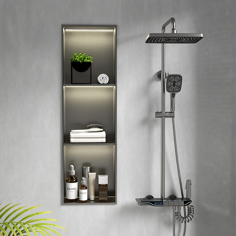 Встраиваемый шкаф для ванной из нержавеющей стали с отделкой