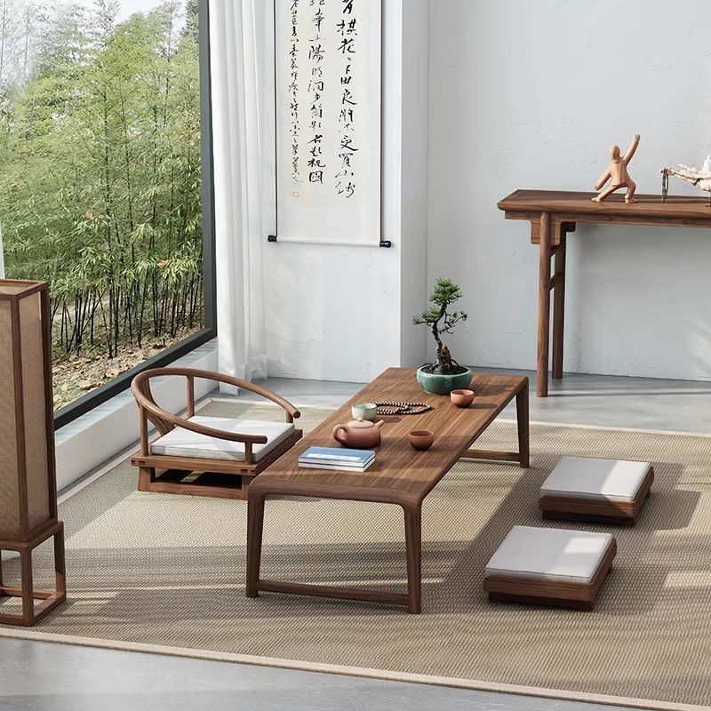 Японский стиль, татами стол, низкий стол, легкая роскошь, балконный стол из массива дерева, чайный стол, зен кунг-фу, маленький кофейный стол, длинный стол