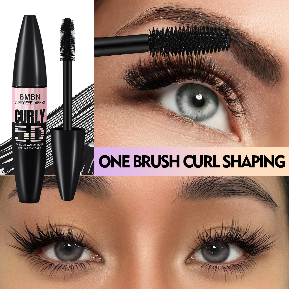 Cross-Border Makeup Bmbn Mascara, Plump, Curling, Long, Thick, Waterproof, Non-Smudged, Long-Lasting 4D Eyelashes B6877