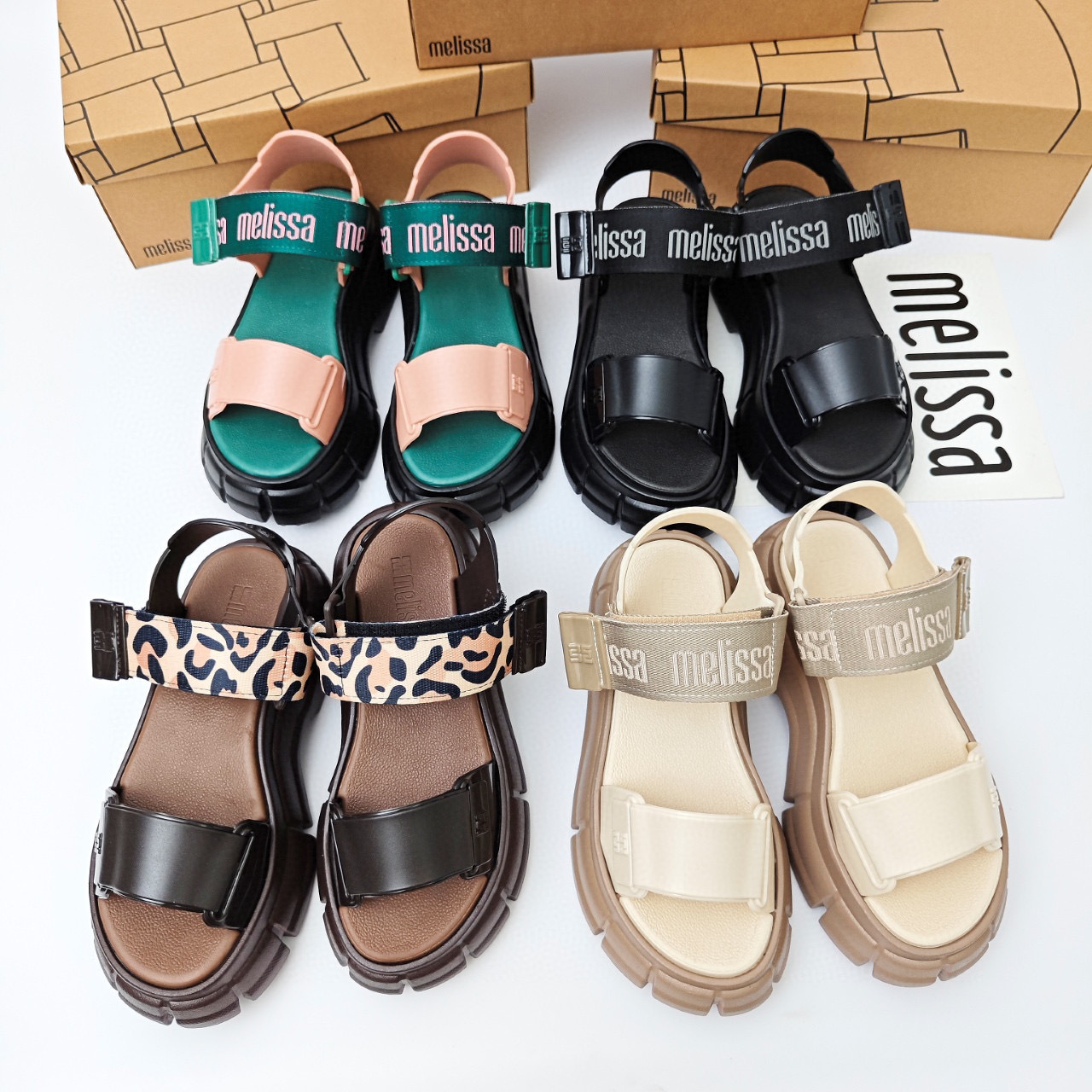 Melissa's New Women's Shoes Melissa Jelly Shoes Beach Shoes Thick-Soled Platform Sandals with Molded Stickers Fragrant