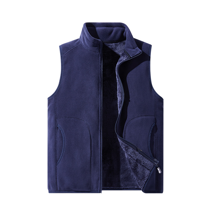 8805 Men's and Women's Couple Style Austrian Velvet Casual Vest Jacket, Warm Stand-Up Collar Inner Vest, Suitable for Spring, Autumn, and Winter