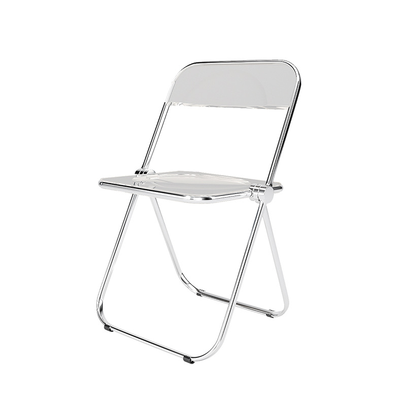 Industrial style coffee shop milk tea shop stainless steel table and chair combination net red dessert snack shop transparent folding chair commercial