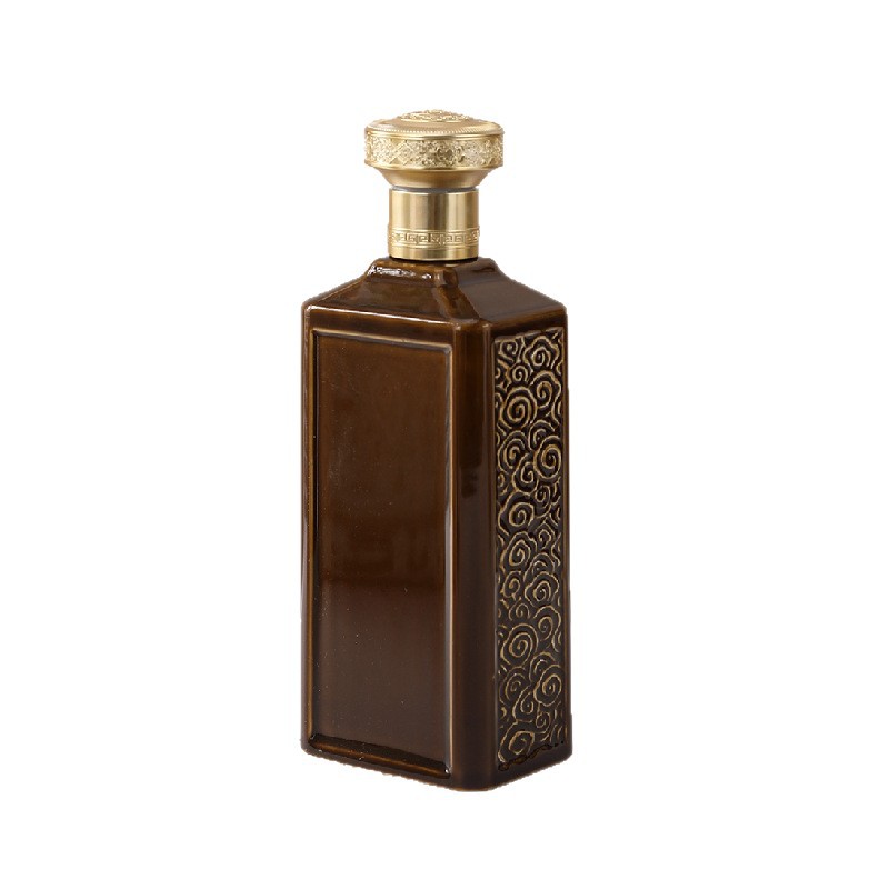 Sealed Chinese-Style Creative 0.5kg Floating Dragon Ceramic Liquor Bottle Cracked Glaze Ceramic Bottle Liquor Bottle Wine Decanter