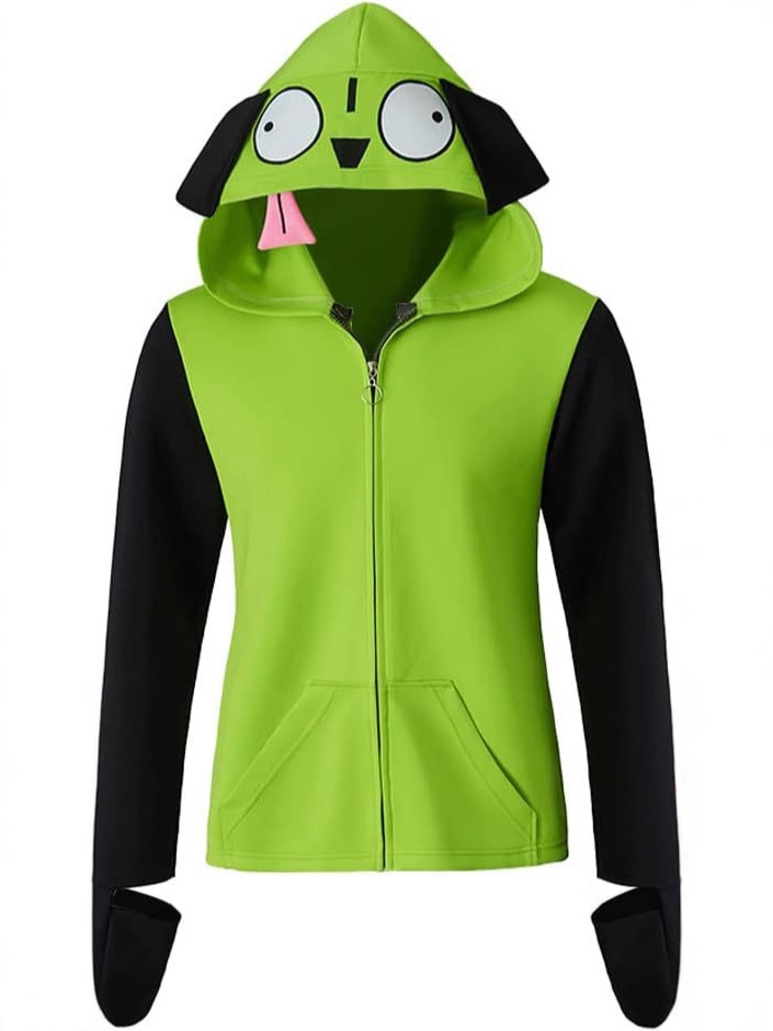 Green Cosplay Hoodies Costume Zipper Jacket Coat Men Casual Sweatshirts Hooded Zip Pullover