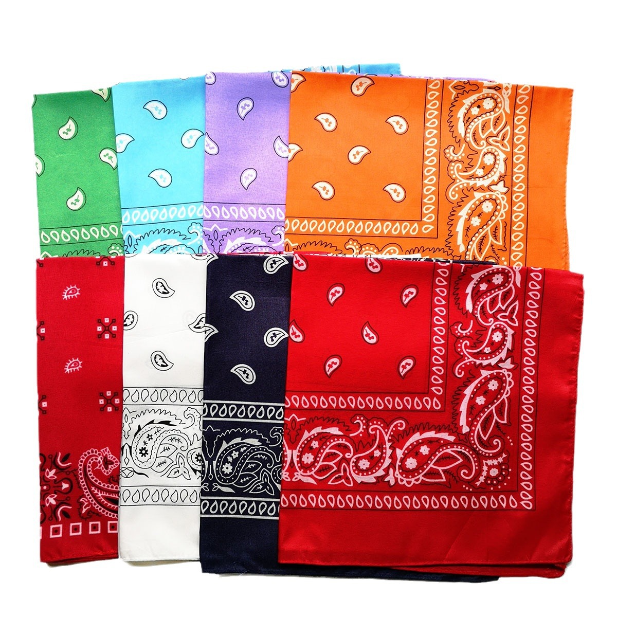Polyester Square Scarf Paisley Pattern Hip-Hop Outdoor Sports Street Dance Cycling Headscarf Neck Scarf Multi-Color Square Scarf