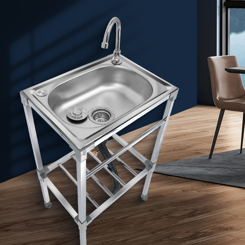 Xiaolang Bathroom Kitchen Stainless Steel Sink Wash Basin Wash Basin Sink Single Tank with Bracket Basin Belt