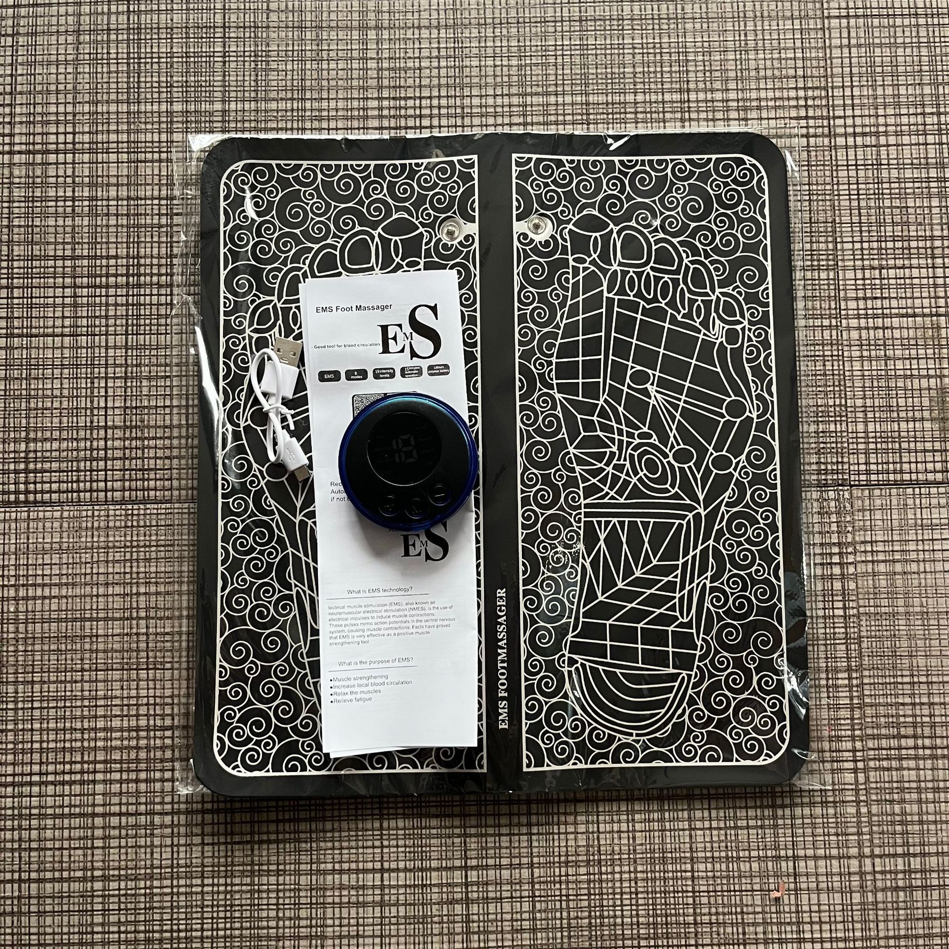 Portable Pulse Foot Massager EMS Foot Massage Mat Massager Foot Therapy Machine Bottom Plantar Massage Mat