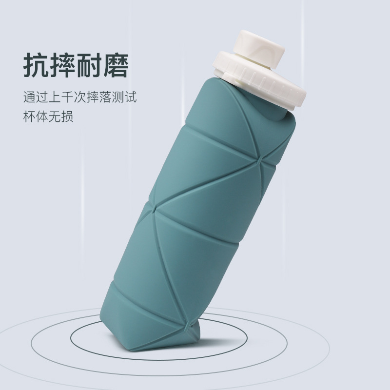Dz Pocket Silicone Folding Water Cup High Temperature Resistant Portable Bicycle Riding Water Bottle Portable Folding