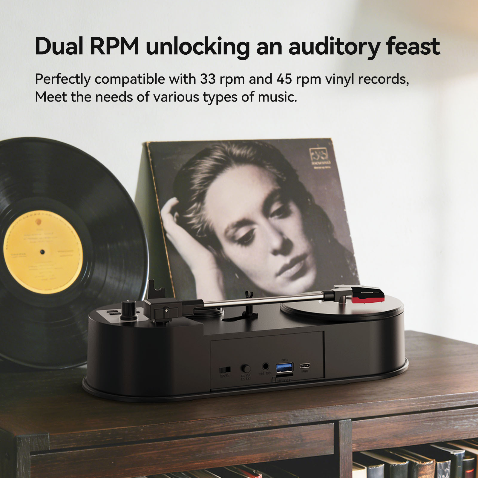 Factory Direct Sales Mini Record Player Vinyl Record Player Converts to Mp3 Without Computer Ezcap613 Retro Gift