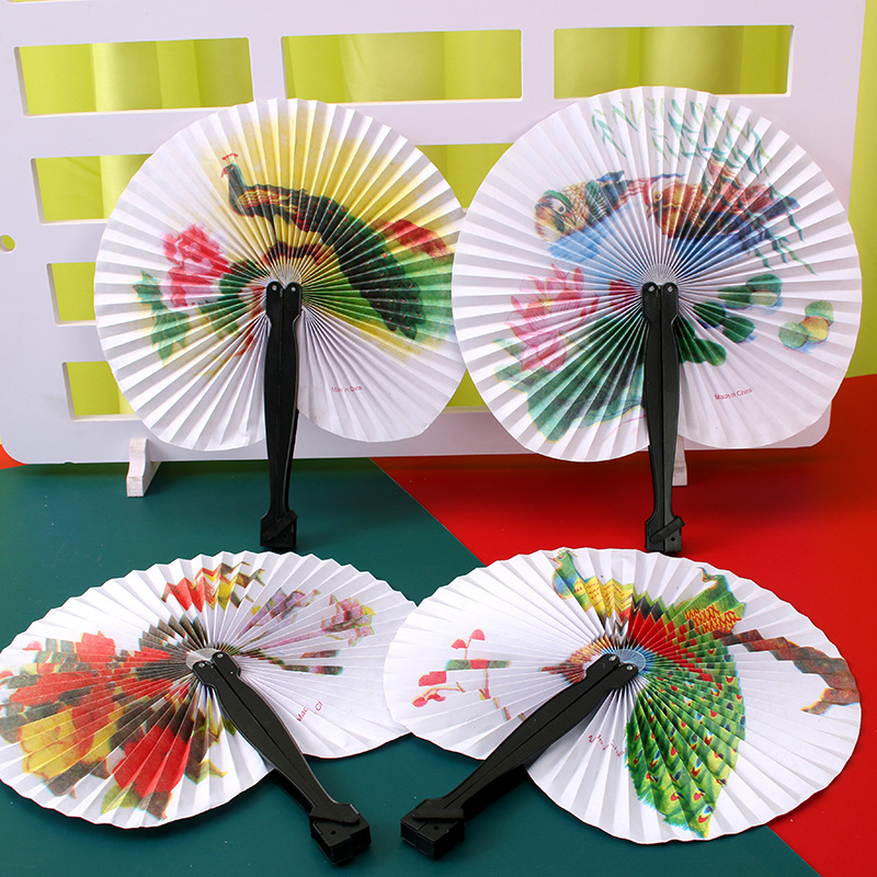 Cross-Border National Trend Paper Fan Chinese Style Portable Super Fairy Fan Folding Portable Pattern Performance Paper Fan