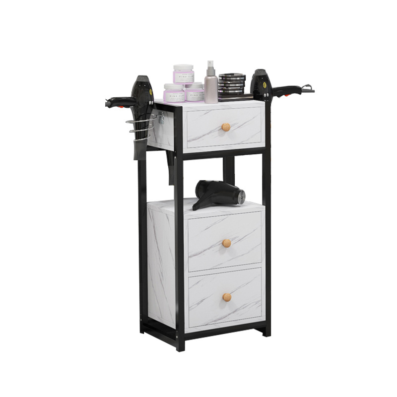 Barber Shop Hairdressing Tool Cabinet Trolley Mirror Table Cabinet Hair Salon Barber Cabinet Storage Perm and Dye Tool Cart Storage Cabinet