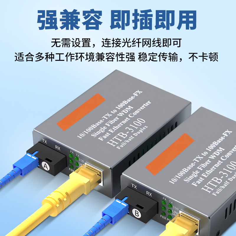 Industrial Gigabit Fiber Optic Transceiver Single Fiber Single Mode 1 Optical 2 Electrical 4 Electrical 100 Mega Photoelectric Converter 8 Electrical Transceiver