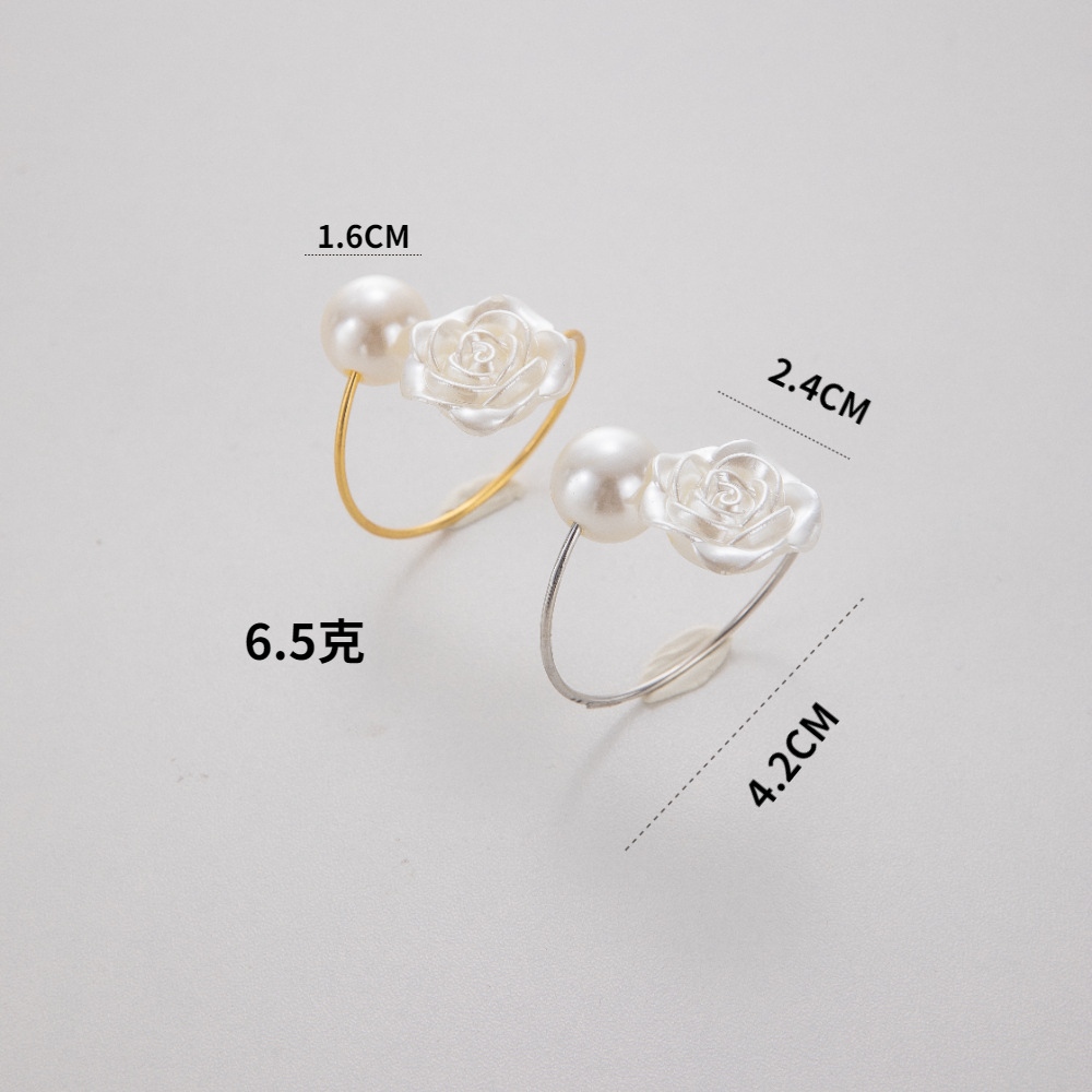 Creative Rose Round Pearl Metal Napkin Buckle Amazon Napkin Ring Napkin Ring Hotel Table Wholesale