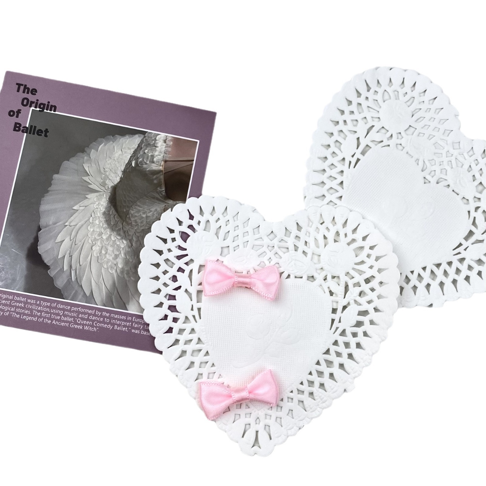 100 Pieces of Heart Cut Out Flower Base Paper White Round Material Paper Packaging Decorative Collage Hand Account Wrapping Paper Round