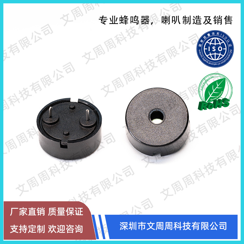 Пьезоэлектрический зуммер, экологически чистый, 1707, шаг контактов 10.0, электроакустические компоненты, зуммер 17мм