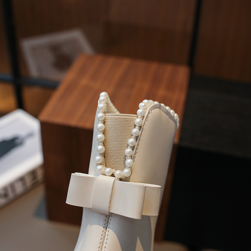 Girls' Fashion Boots 2025 Winter Fleece-Lined Bowknot Korean Style Versatile Children's Winter Style