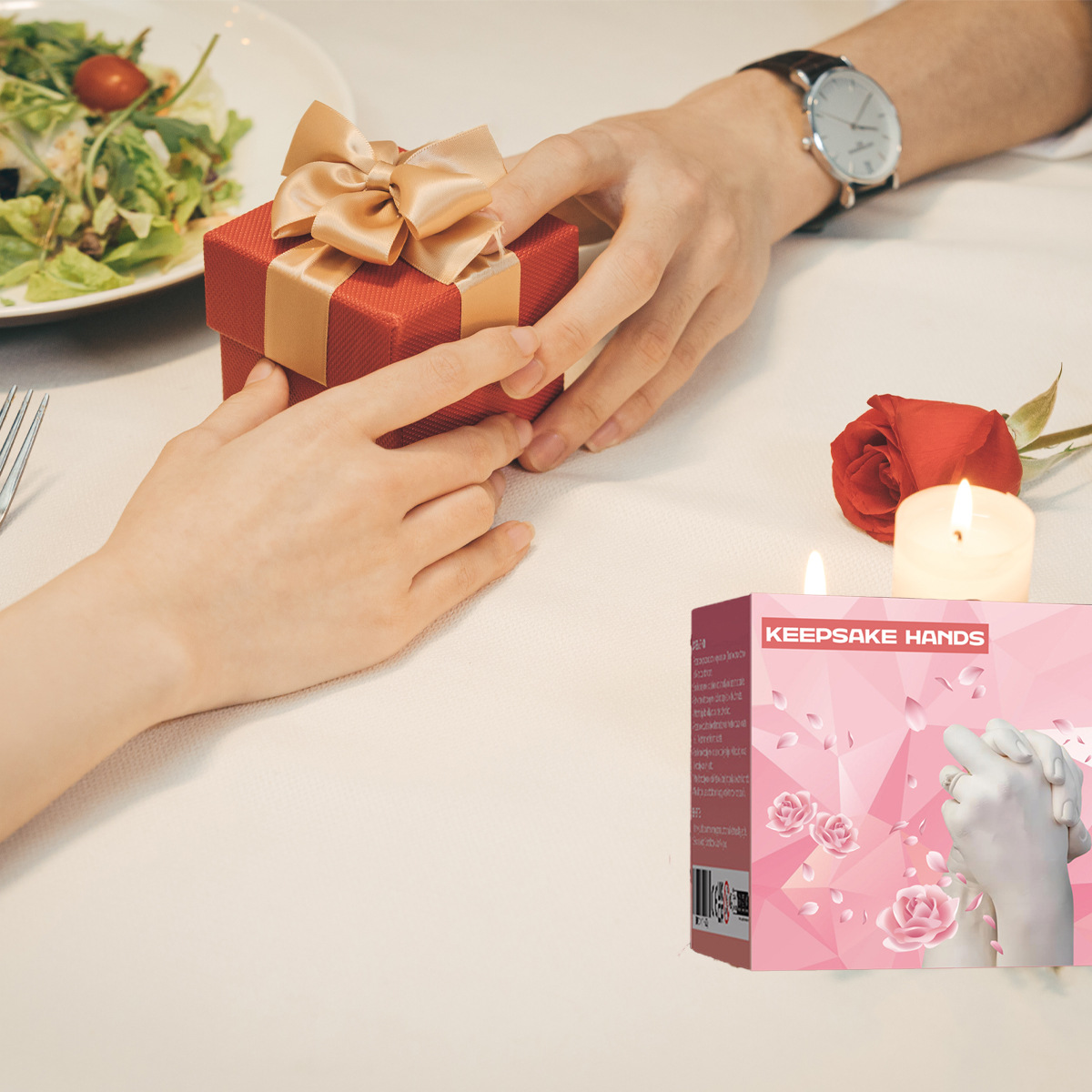 Couple Hand Mold Gypsum Powder Valentine's Day Gift Cross-Border Export Specially Designed for 3D Hand Model DIY Souvenir Cloning Powder