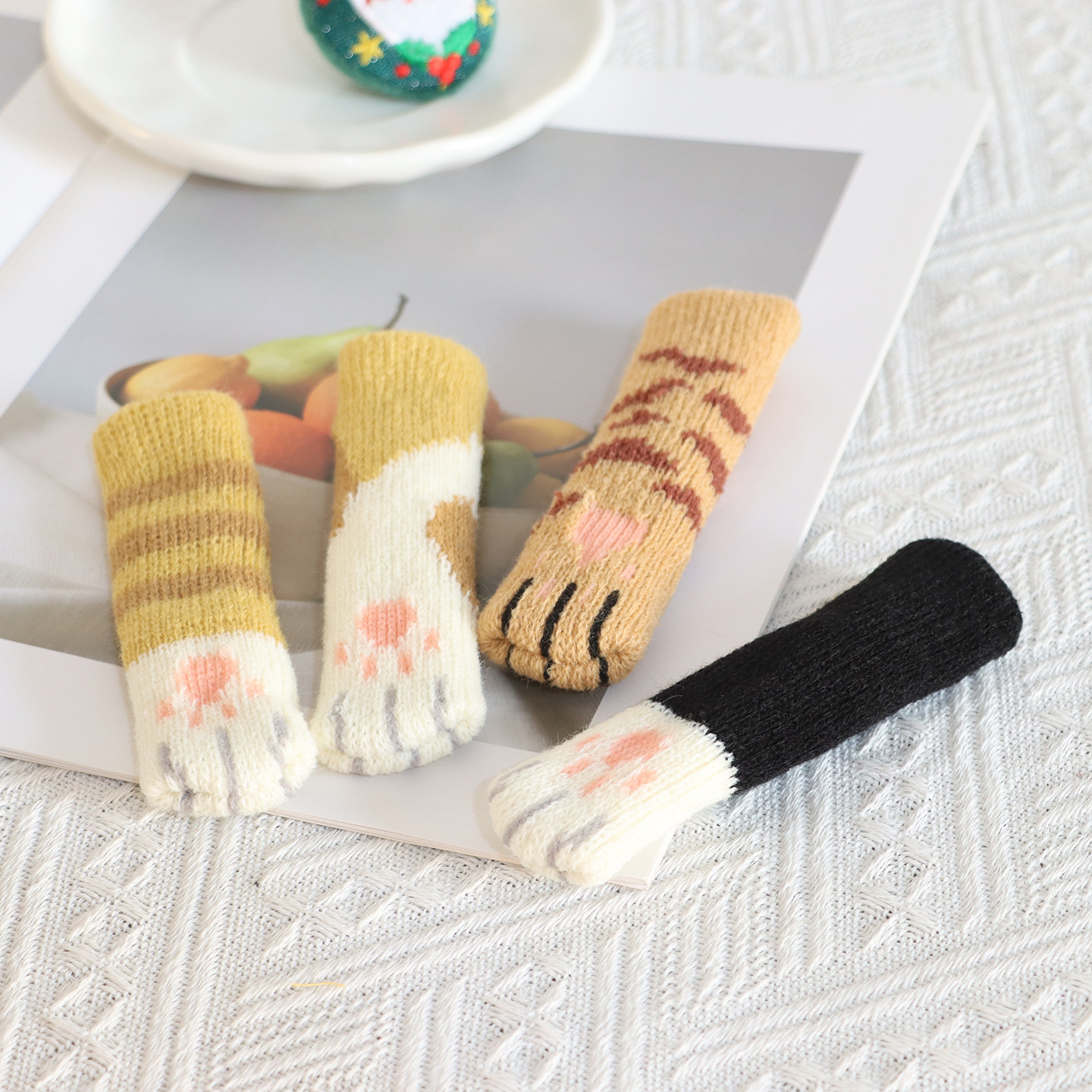 Knitted Door Handle Cover Protective Cover Wall Anti-Collision Bathroom Door Lock Door Pull Glove Winter Knitted Door Handle Cover