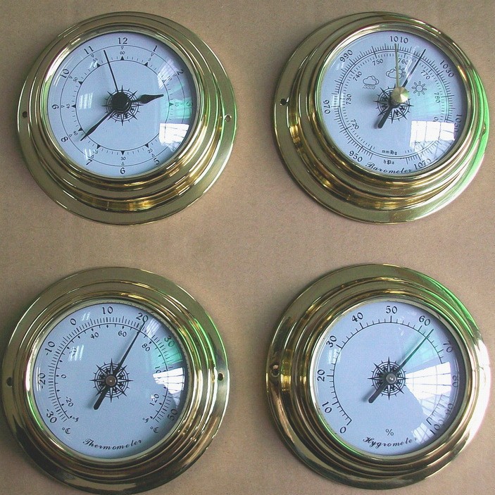 B9193-D98 Copper Shell Barometer, Empty Box Barometer, Marine Barometer, Atmospheric Pressure Meter
