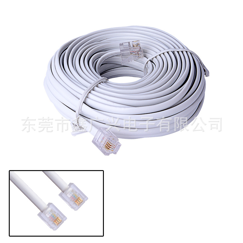 Landline Telephone Line 2-Core 4-Core Extension Line Finished Phone Jumper Four-Core Outdoor Fixed Telephone Connector